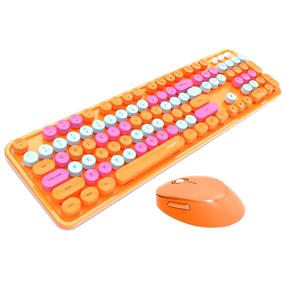 Belaidis klaviatūros ir pelės komplektas MOFII Sweet, EN, oranžinė sp.