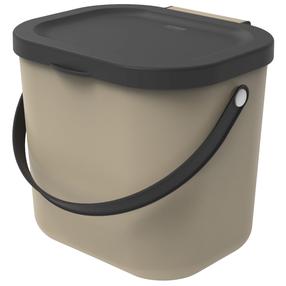 Мусорное ведро Rotho Albula Cappucino THK-076852, черный цв./beige, 6 л, 20.8 см x 20 см