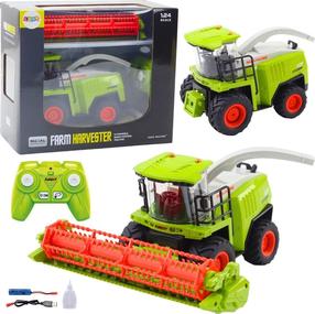 Rc kombainas Lean Toys Farm, 1:24, žalia sp./oranžinė sp.