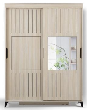 Шкаф Kalune Design Fuga 130, дубовый цв., 60 см x 130 см x 216 см, с зеркалом