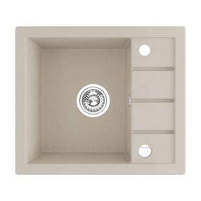Virtuvinė plautuvė Laveo Trzynastka SBP_413T, Beige, granitas, 57 cm x 49.5 cm x 17 cm, beige