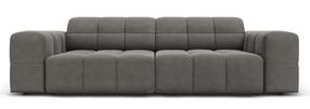 Sofa Micadoni Home Jennifer Velvet, šviesiai pilka sp., 204 x 102 cm x 70 cm