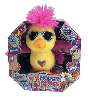 Žaislinis gyvūnas paukštis HAPPY YAPPERS Mimi Melody 9395, geltona sp./rožinė sp.
