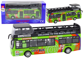 Rotaļu autobuss Lean Toys City, zaļa krās.