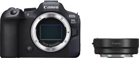 Sistēmas fotoaparāts Canon EOS R6 Mark II + Mount Adapter EF-EOS R, melna krās.