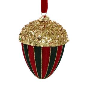 Ziemassvētku eglītes rotājums Christmas Touch Acorn, zelta kr./sarkana kr./zaļa kr.