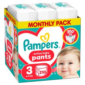 Autiņbiksītes - apakšbiksītes Pampers Active Baby, 3 izmērs, 6 - 11 kg, 210 gab.