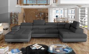Kampinė sofa Rodrigo Inari 96, Soft 29, pilka sp./tamsiai pilka sp., dešininė, 202 x 345 cm x 90 cm