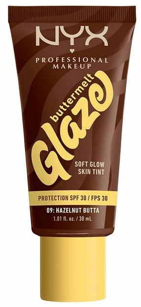 Жидкая основа для макияжа NYX Professional Makeup Buttermelt Glaze, SPF 30, hazelnut butta цв., 09, 30 мл