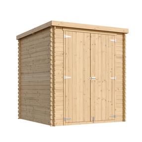 Sodo namelis, su grindimis Timbela M309C1+M309G, 204 cm x 204 cm x 200 cm, ruda sp.