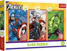 Dėlionė 3in1 Trefl Marvel Avengers 34891, 27.5 cm x 18 cm, 150 vnt., įvairių spalvų
