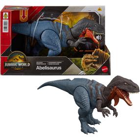 Žaislinė figūrėlė Mattel Jurassic World Rebirth Wild Roar Abelisaurus, pilka sp.