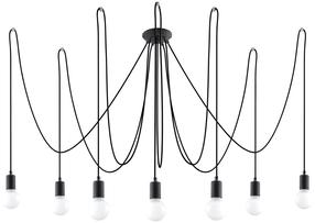 Lampa karināms Sollux Edison 7 SL.0372, E27, 7 x 60 W, melna krās. / melna krās.