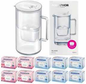 Veefiltrid, kassettidega Aquaphor Glass Maxfor, 2.5 l, läbipaistev v./valge v.