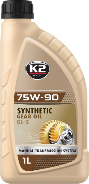 Transmisijas eļļa K2 GL-5 75W - 90, sintētiskais, 1 l