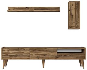 Sekcija Kalune Design Valensiya 845HCT5345, valriekstu krās., 45 cm x 180 cm x 35 cm, 3 gab.