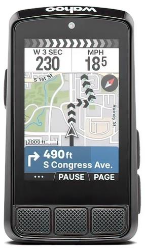 Velosipēdu dators, uzlādējams Wahoo Elemnt Bolt V3 GPS, plastmasa, melna krās.