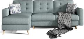Kampinė sofa Asgard L Cover 70, Botanical 80, pilka sp., 162 x 248 cm x 93 cm
