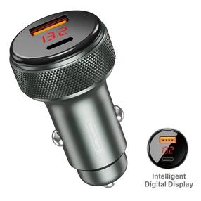 Automobilinis įkroviklis Jellico F13, USB Type C/USB Type A, sidabrinė pilka sp., 52.5 W