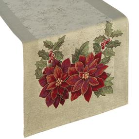 Ziemassvētku galda celiņš taisnstūrveida OSB-157, zelta krās./sarkana krās., 50 x 110 cm
