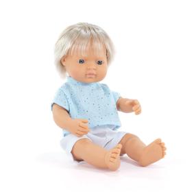 Кукла пупс Miniland My Friends & Me Blond, 38 см, голубой цв.
