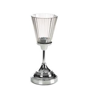 Svečturis Elani 02, stikls/metāls, Ø 12 cm, 26 cm, sudraba krās.
