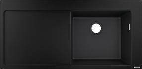 Кухонная мойка Hansgrohe Built-In Sink S514-F450, силикат, 105 см x 51 см x 19 см, графитовый черный цв.