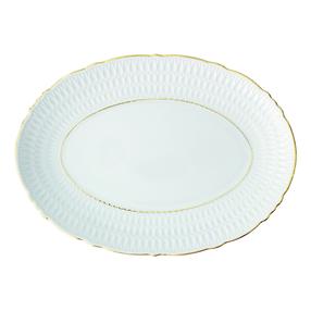 Taldrik serveerimine Domoletti Sofia Kitchen, Ø 34 cm, kuldne v./valge v.