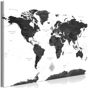 Reprodukcija Artgeist Black and White Map, 60 cm x 40 cm