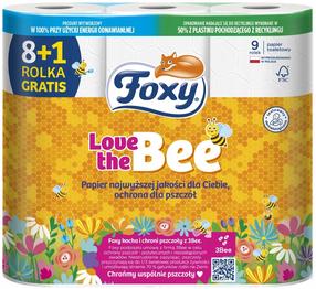 Туалетная бумага Foxy Love The Bee, 2 сл, 9 шт.