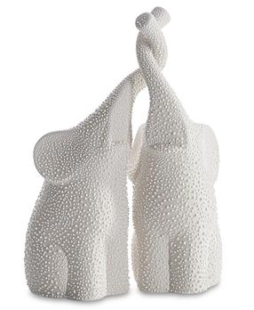 Dekoratīva figūra Riso Elephants, krēmkrāsa, 14 cm x 5 cm x 21 cm