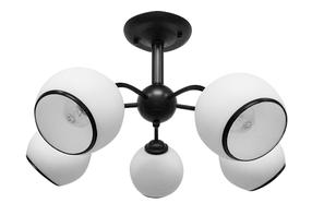 Šviestuvas lubų Candellux Lighting Marinen, E27, 5 x 40 W, balta sp. / juoda sp., 13 x 11 cm
