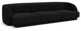 Sofa Micadoni Home Miley Velvet, juoda sp., 259 x 85 cm x 74 cm