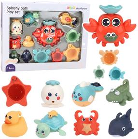 Vonios žaislų rinkinys Lean Toys Splashy, įvairių spalvų, 12 vnt.
