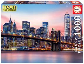 Dėlionė Educa Brooklyn Bridge Neon 111348, 48 cm x 68 cm, 1000 vnt., įvairių spalvų