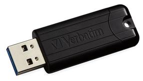 USB atmintinė Verbatim PinStripe, juoda sp., 64 GB