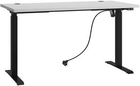 Kompiuterio stalas reguliuojamo aukščio ADRK Mallo, 138 cm x 67 cm, 70 - 118 cm, juoda sp./pilka sp.
