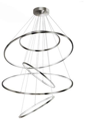 Šviestuvas kabinamas AZzardo Wheel XXL AZ3417, LED, 3000 °K, 5 x 190 W, balta sp. / chromo sp., 120 x 120 cm