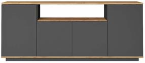Konsolinis staliukas Kalune Design FR15-AA, antracito sp./pušies sp, 44.5 cm x 180 cm x 75 cm