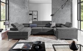 Kampinė sofa Thiago Paros 06, tamsiai pilka sp., dešininė, 350 x 202 cm x 90 cm