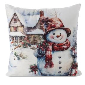 Kalėdinis dekoratyvinės pagalvėlės užvalkalas PSWA-321, balta/įvairių spalvų, 45 cm x 45 cm