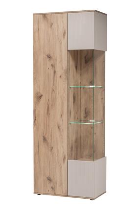 Vitrina ASM Catalina, ąžuolo/balta, 70 cm x 40 cm x 196.5 cm