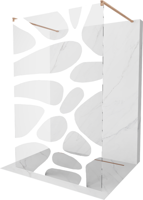 Dušo sienelė Mexen Kioto Walk-in, 100 cm x 200 cm, brushed copper sp./grūdintas