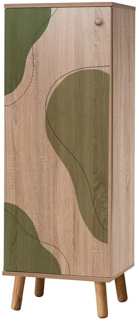 Batų spintelė Kalune Design Vegas S 925, ąžuolo sp./žalia sp., 38 cm x 50 cm x 135 cm