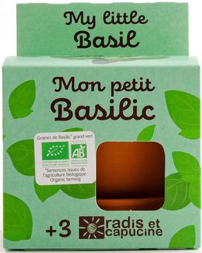 Комплект для выращивания растений Radis Et Capucine Growing Kit Organic Basil, коричневый цв./зеленый цв.