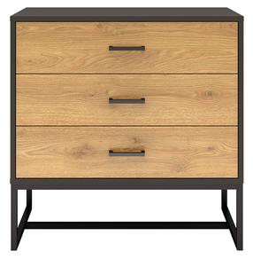 Komoda Home4you Amsterdam 45034, juoda, 80 cm x 40 cm x 75 cm