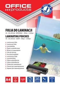 Laminavimo plėvelė Office Products, 80 μm x 297 mm x 210 mm, 100 vnt.