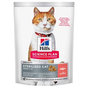 Sausā kaķu barība Hill's Science Plan Feline Young Adult Sterilised, lasis, 0.3 kg