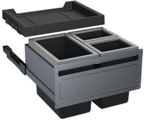 Atliekų rūšiavimo sistema Franke FX 60 26-11-11, 1 x 26 l 2 x 11 l l, pilka sp.