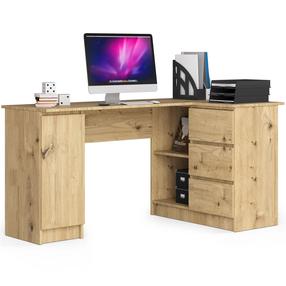 Kampinis rašomasis stalas Akord B20, 154.4 cm x 85 cm, 77 cm, artisan oak sp.